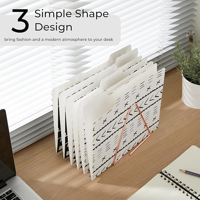 Y YOMA 12 Pack Decorative File Folders Letter Size File Folder with 1/3-Cut Tab Cute Pretty Colored Heavyweight Filing Folder File Organizers for Office School Home Desktop, Black & White