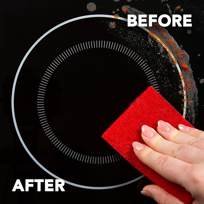 Weiman Cooktop Scrubbing Pads, 3 Count Scratch-Free Cleaning Pads for Cermaic, Glass Cooktop Surfaces, Removes Tough Burned-On Food & Residue
