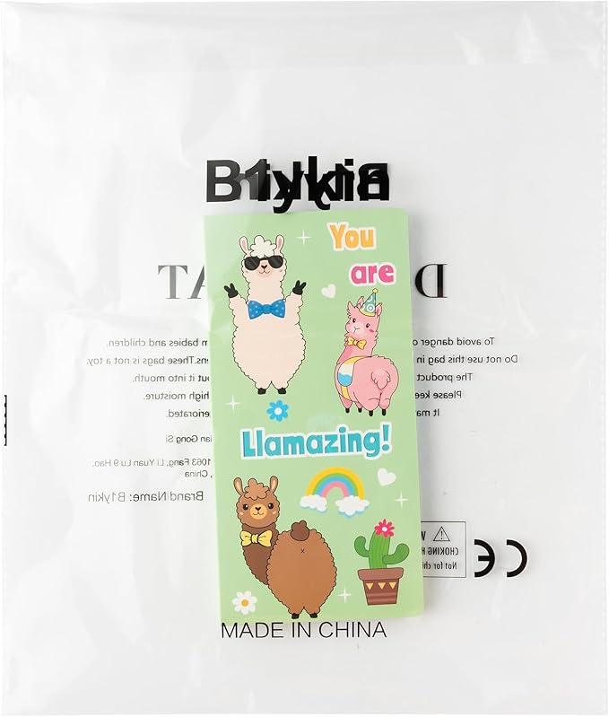 B1ykin Sticky Notes Set, Cartoon Theme Cute Self-Stick Notes Pad Teacher Appreciation Gifts， Self-Adhesive Writing Memo Pages Sticky to Do Notepad Thank You Gift for School Classroom (Amazing Alpaca)