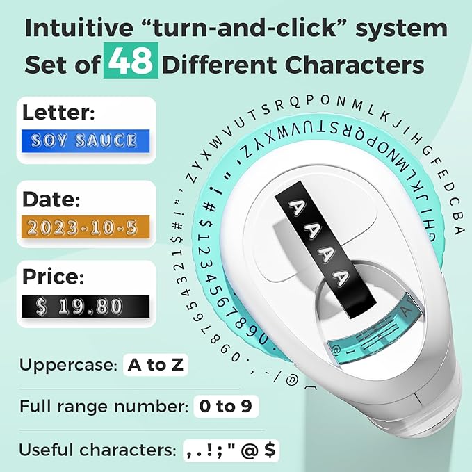 Vixic Embossing Label Maker, Retro Manual Label Makers Embossed, Old School Emboss Label Maker Punch, Handheld Embosser with 5 Rolls 3D Embossing Tapes, Labeler for DIY Crafting Kitchen Office Kids