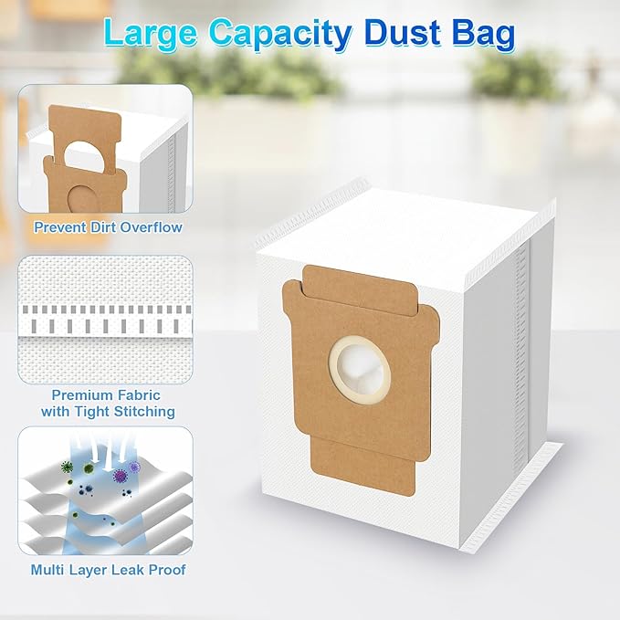 CleanSync Replacement Parts for iRobot Roomba Plus 405/505 Combo Robot Vacuum and Mop,25 Pcs Accessories Kit:2 Main Brushes,6 Dust Bags,4 Filters,6 Mop Pads,6 Side Brushes,1 Cleaning Brush(25)