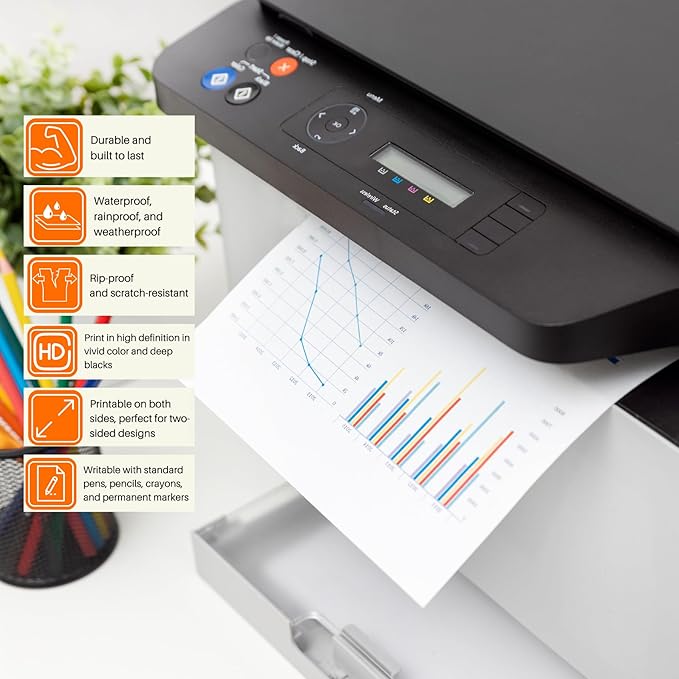 TerraSlate Premium Waterproof Printer Paper, 8 MIL 8.5 x 11 Inches, Durable & Heavy-duty paper (1000 Sheets)