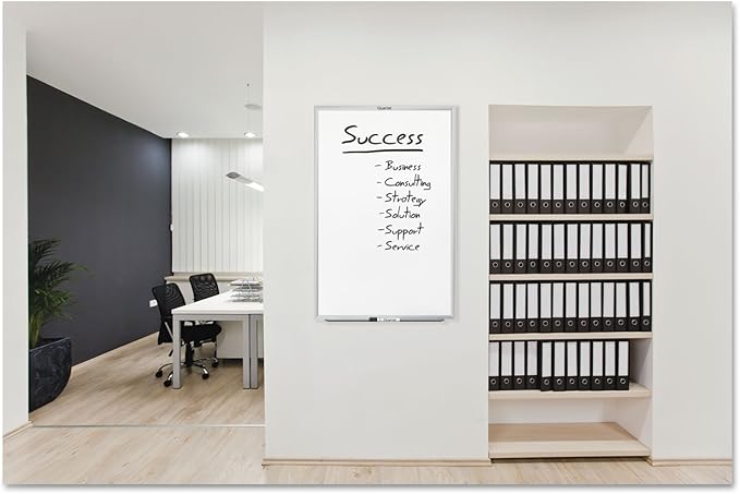 Quartet Magnetic Dry Erase White Board, 60"W x 36"HWhiteboard, Nano-Clean Surface Resists Ink Stains, Silver Aluminum Frame (SM535)