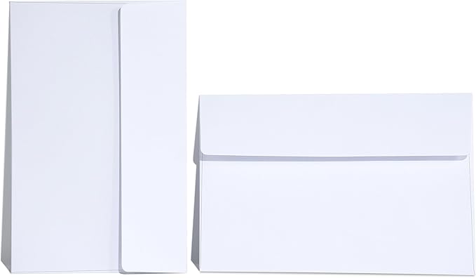 A9 Invitation Envelopes 50 Pack White 5 3/4 x 8 3/4 Inches Self Seal Printable Envelopes for 5x8 Cards,Azaza