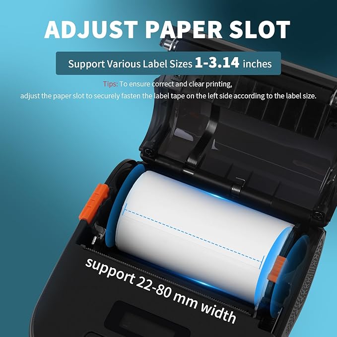 Bluetooth Label Maker Machine with Tape, Portable Thermal Printer for Small Business,Waterproof Label, Inkless Labeler for Home, Kitchen, School, Office Organization, Black