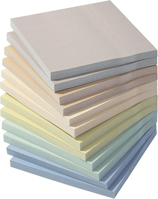 Mr. Pen- Sticky Notes, 3”x3”, 12 Pads, 600 Sheets, Colorful Sticky Notes 3x3, Whispers of Nature