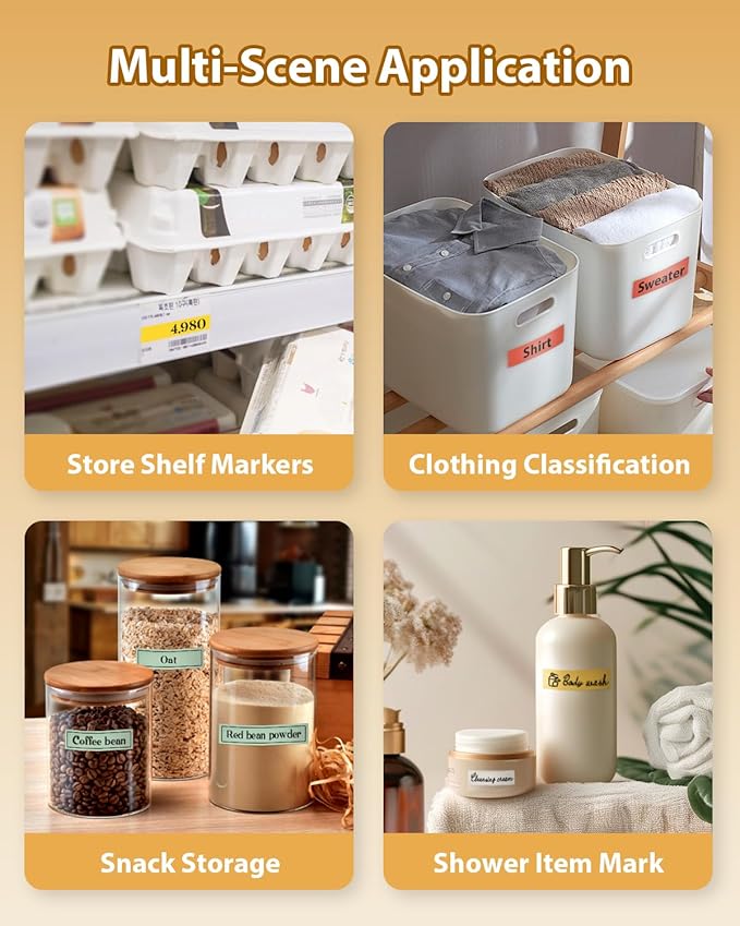 Label Maker Machine with Tape, N12 Portable Bluetooth Label Printer, Wireless Mini Label Makers Thermal Sticker with Multiple Templates for Home, Kitchen, School, Office Organization, Black