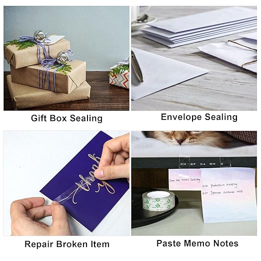 BOMEI PACK 54Rolls Bulk Crystal Clear Transparent Tape Refills, for Tape Dispenser, Home, School and Office, 3/4Inch x 1000 inch