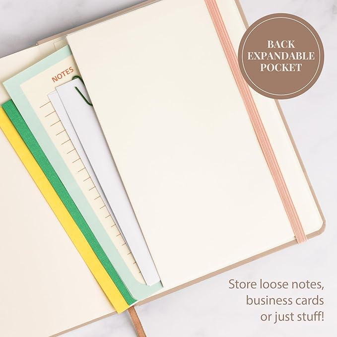 Rileys & Co Notebook Journal for Work and School - Lined Journal 8 x 6 Inches - Gold Foil Cover - Compact Notebook for Women - 240 Pages - Lined Notebook - Hardcover Journal (Fresh)