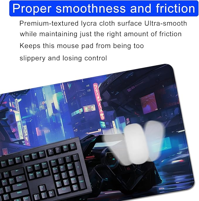 Cool Car Mouse Pad Desk Mat Large Gaming Mouse Pad Desk Cover Mat,Long Mousepad with Stitched Edge Non-Slip Rubber Base for Computer Keyboard Laptop PC (27.5X11.8 in)