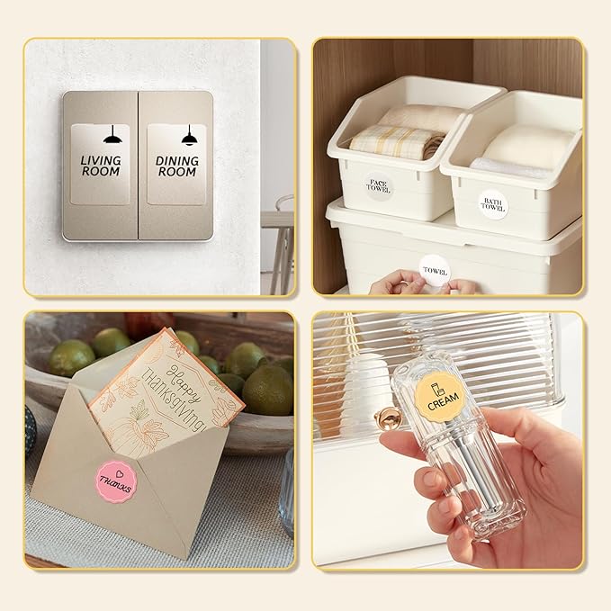 3 Rolls Round White Labels for NIIMBOT B1 B21 B3S K3 Label Maker, 2'' x 2'' (50x50mm) Printer Labels, Food Labels for Jars, Personalized Editable Labels for Home/School/Office