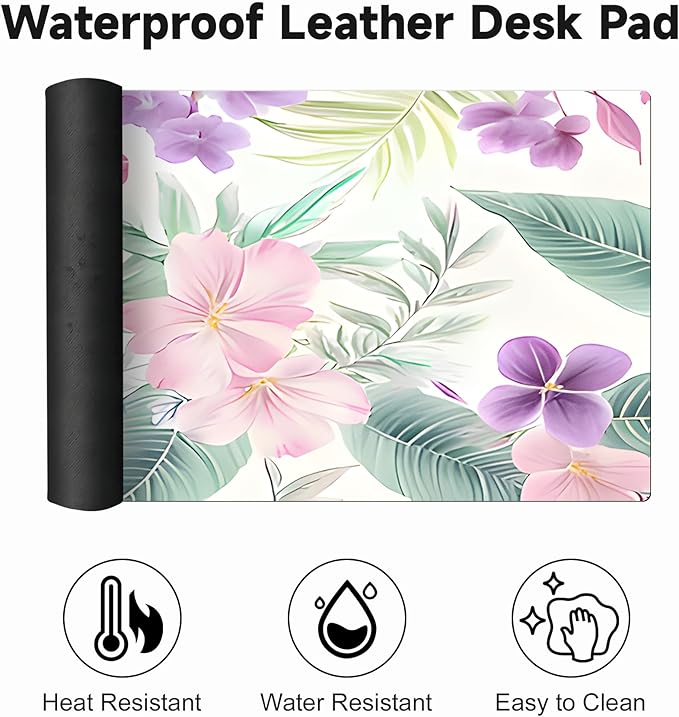 Large Gaming Mouse Pad (31.5"x11.8") - XXL PU Leather Waterproof Desk Mat with Non-Slip Rubber Base for Keyboard, PC & Office
