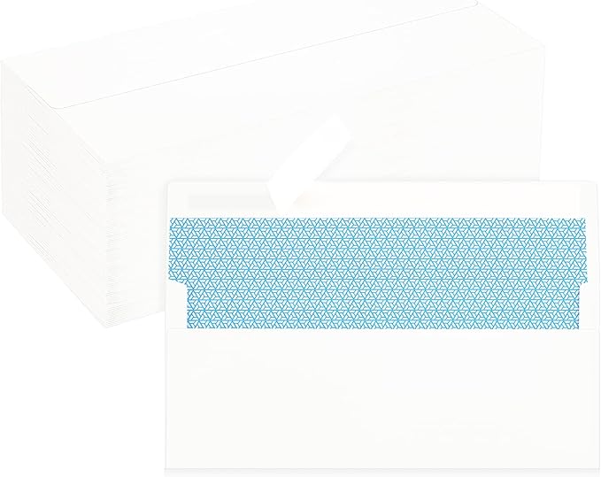 200 Pack #10 Business Envelopes, White Standard Envelopes Self Seal, Letter Size Business Mailing Envelopes for Checks Letters Invoices Statements Birthday Graduation Wedding,4 1/8 x 9 1/2 Inch