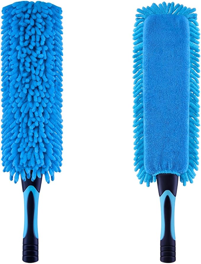 Hicavar 17" Microfiber Flexible Ceiling Fan Duster with Washable Chenille Dusting Cloth, Use by Hand or Attach to Extension Poles (1)