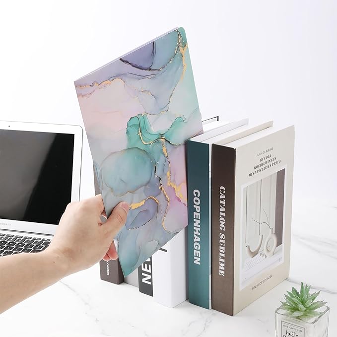 Ddaowanx Decorative File Folders Cute Colored File Folder,Letter Size File Folders for Documents,1/3-Cut Tabs,9 x 11.5 Inches,for Office,School,Home (24, Marble)