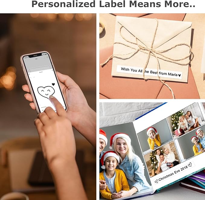 SUPVAN E10 Bluetooth Label Maker Machine with Tape, Continuous Waterproof Label, Versatile App with 35 Fonts and 1k+ Icons, Label Printer for Home, Kitchen, School, Office Organization, Green