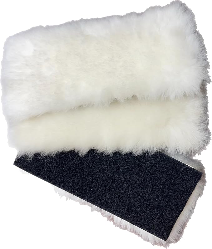 Genuine Lambwool Mop for Floor Cleaning, Dusting, Waxing, 9" Flat Mop with Reusable Lambswool Refills for Wet & Dry Use. Hardwood, Laminate and Tile Flooring. (1 Pad Holder + 3 Pads)