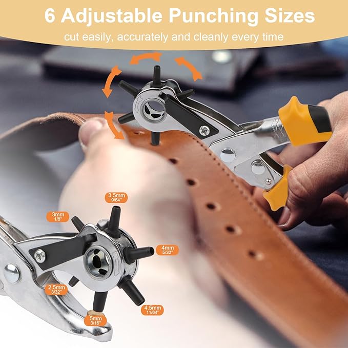 3Pcs Hole Punch Plier, Eyelet Punch Tool Set, Leather Punch Eyelet Tool for Paper, Leather, Card, Handbag and Shoes (25X Snap Button Set, 100X Eyelets)