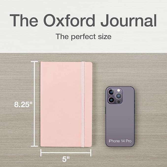 Oxford Journal, Lined Writing Notebook, Writer's Journal, Classic Notebook for School or Office, 192 Pages of Lined Ivory Paper, 5" x 8.25", Blush Softcover (1014645)