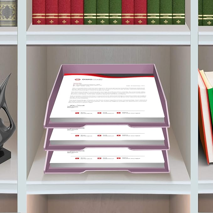 Acrimet Stackable Letter Tray Front Load, Letter Size, Plastic, Solid Purple Color, 1 Unit