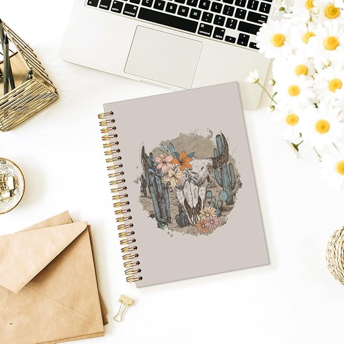 Wheatwin Western Spiral Notebook, Western Gifts for Women, Cowgirl Western Office School Supplies Journal, 5.5x8.3 Inch