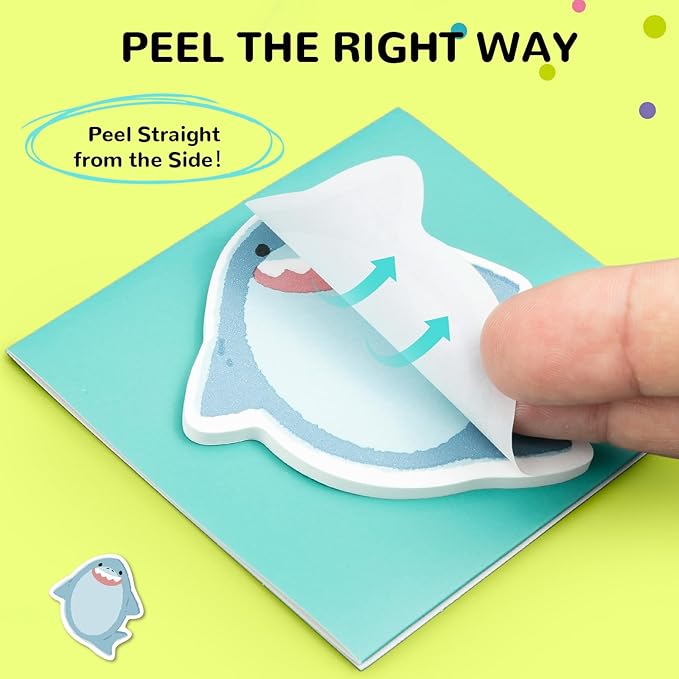 M&G Beamy Animal Sticky Notes, 4 Pads 120 Sheets, 3 x 2 Inch Cute Cartoon Memo Pads, Foldable Stand Self-Stick Notes for School Office Home