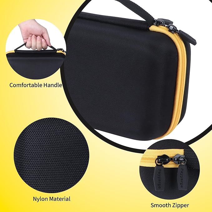 Case Compatible with Brother P-Touch PTH110 / PTH111 Pro / PTE110 Portable Monochrome Label Maker (Black+Yellow Zipper)