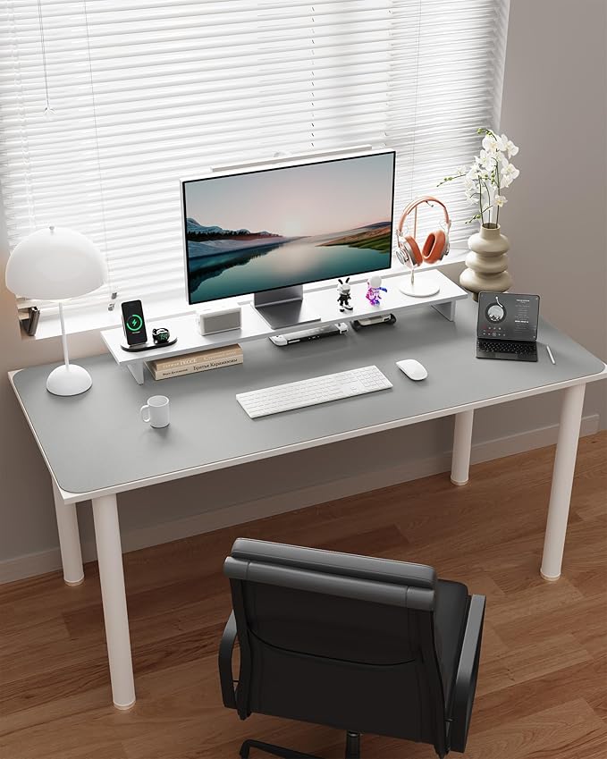 YSAGi Double-Sided Desk Pad, Leather Desk Mat, Eco Cork Desk Pad Protector, Large Mouse Pad for Desk, Waterproof Desk Blotter Pad, Desk Writing Pad for Office Work/Home (Grey+Cork, 47.2" x 23.6")