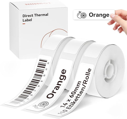 NIIMBOT Thermal Label 3 Rolls Set Home School Office Storage and Organization for NIIMBOT D11 D110 D101 H1S Label Maker (1460WHITE)