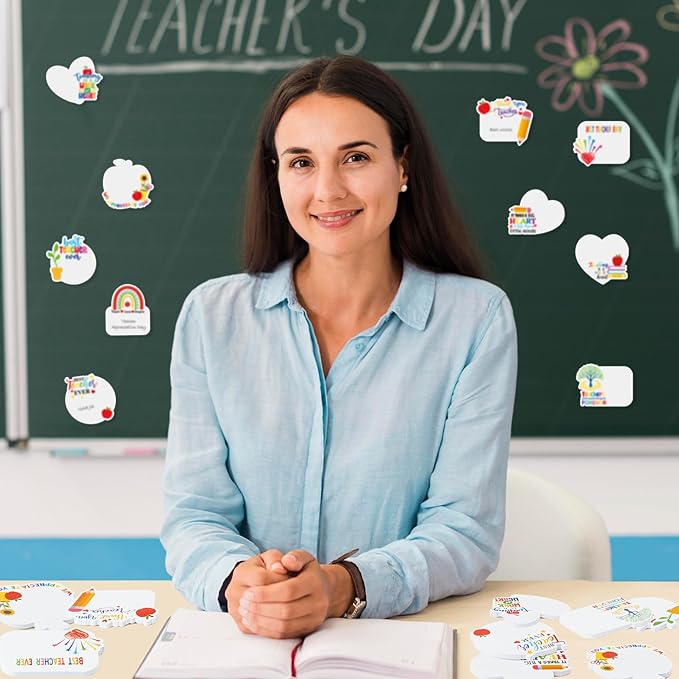 CJiangpo 60Pcs Teacher Sticky Notes Pads, 1200 Sheets Self Stick Notepad Memo Pads Teaching is A Work of Heart Page Marker Thank You Teacher Appreciation Gift School Office Supplies Party Favor Filler