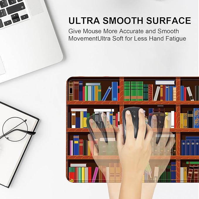 Large Desk Mat, Desk Matt for Desktop, Computer Gaming Mouse Pads, Anti-Slip Rubber Base, Stitched Edges Soft Mat for Desktop Office Home 31.5 x 11.8 Inches (Colorful Books)