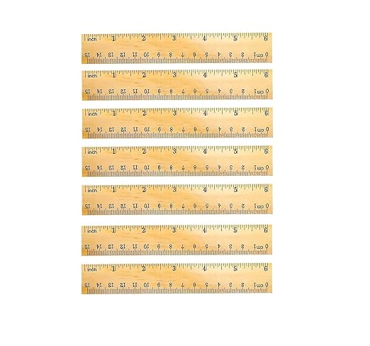 72 Pack Wooden Ruler 6 Inch Rulers Bulk Wood Measuring Ruler Office Ruler 2 Scale