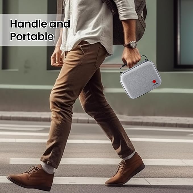 Phomemo EVA Hard Case for Label Maker Printer M110/M120/M150/M220/M250/M100/M221, TP31 Tattoo Stencil Printers - Holder for Label Machines with Tape, with Mesh Pocket for Accessories (Case Only)