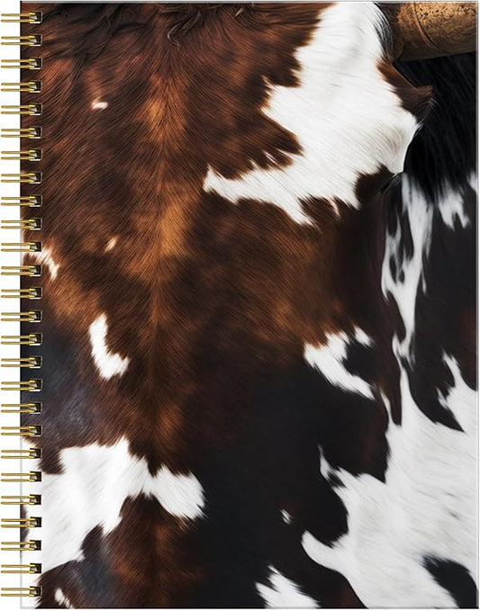Spiral Journal Notebook for Women,A5 College Ruled Notebooks 6"x 8.4",Cool 120 Pages Lined Journal with Premium Thick Paper,Perfect for School Office Home Gifts(vintage Cowhide)