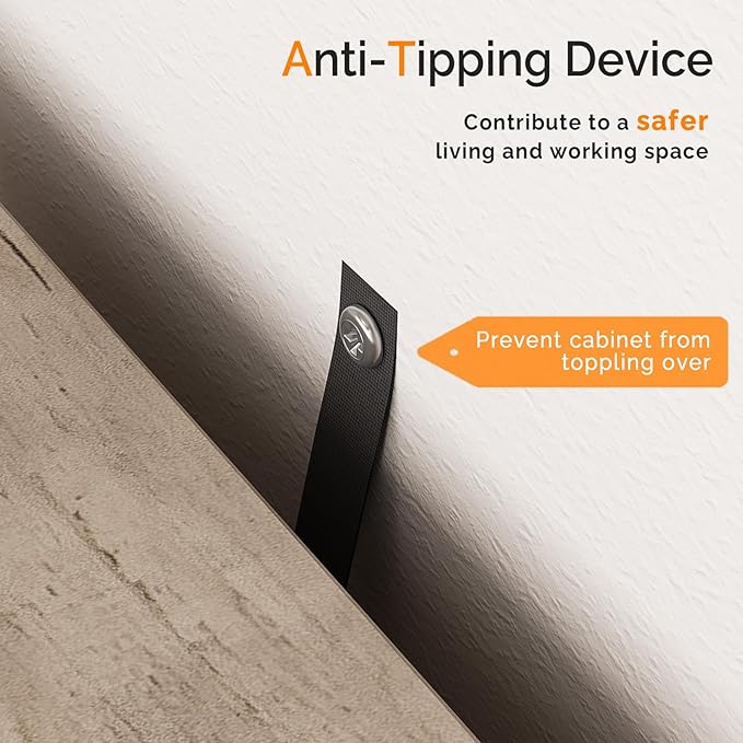 VINGLI 3 Drawer File Cabinet with Lock, Home Office Filing Organizer, for Letter Size File Folder Storage, Modern Farmhouse Style, Wood Vertical Filing Cabinet, Archivador (Rustic Gray)