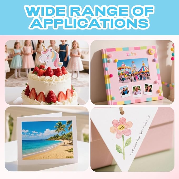 Uinkit 37lb Thin Inkjet Photo Paper 4X6 Inches Professional Glossy 100 Sheets Single Side DIY Chip Bag 135gsm Photos Picture for Inkjet Printer with Dye Ink Brochure (4X6X100)