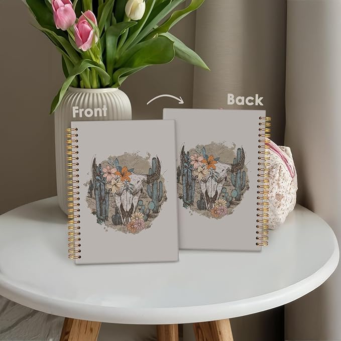 Wheatwin Western Spiral Notebook, Western Gifts for Women, Cowgirl Western Office School Supplies Journal, 5.5x8.3 Inch