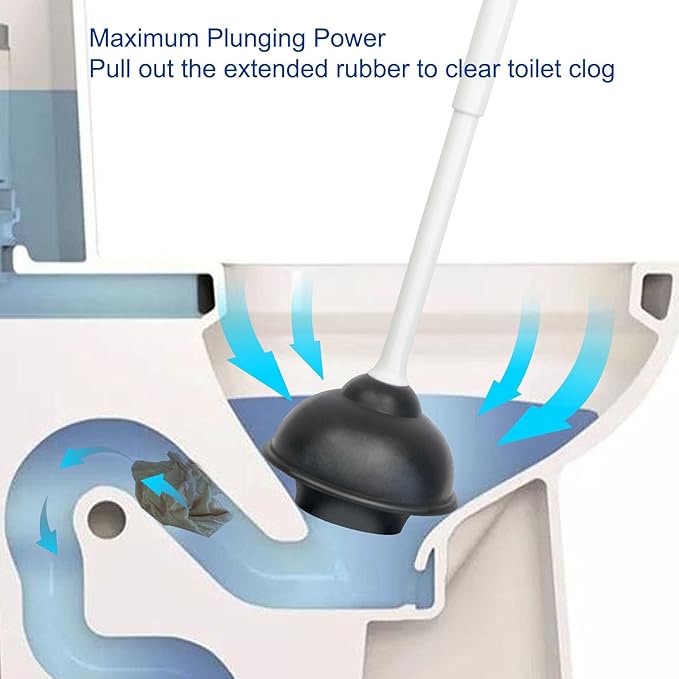 CELOX Toilet Brush and Plunger Set, Toilet Bowl Brush and Holder, Toilet Brush and Holder Set, Bright-White