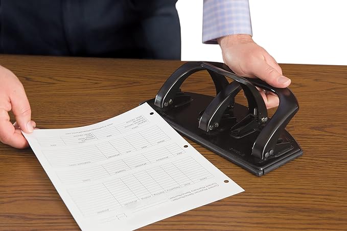 Martin Yale DP20 Master Paper Punch, Heavy-Duty Two-and Three-Hole Punch, Punches Up To 20 Sheets of 20 Pound Bond Paper, Includes High-capacity Chip Pan