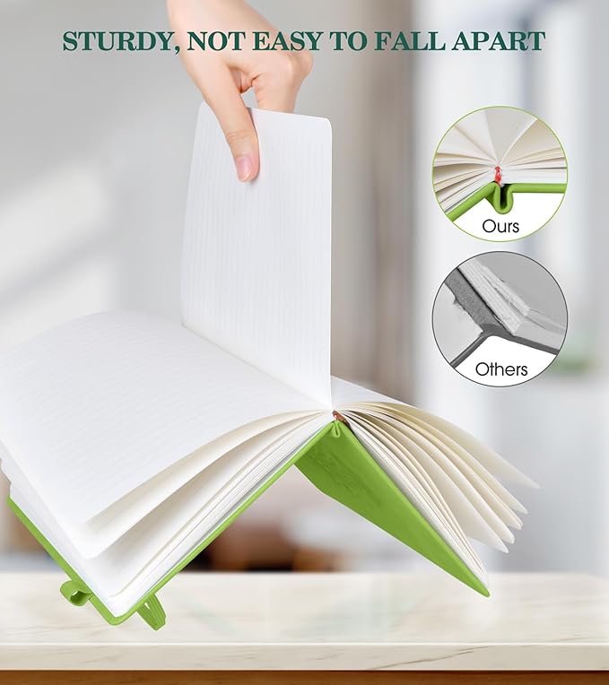 Lined Journal Notebook for Women, A5 Hardcover Leather Journals for Writing, 200 Pages Thick Travel Daily Journal, College Ruled Notebook for Work School, Note Taking, Business 5.75'' X 8.38'' Cyan