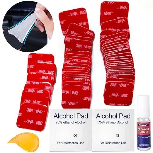 Double Sided Sticky Pads,Made of 3M VHB,Strong Adhesive Tape Squares Heavy Duty Waterproof Heat Resistant, Extreme Mounting Foam Tape,Car Home Outdoor Use, 48 Pcs 1.18x1.38 Inch