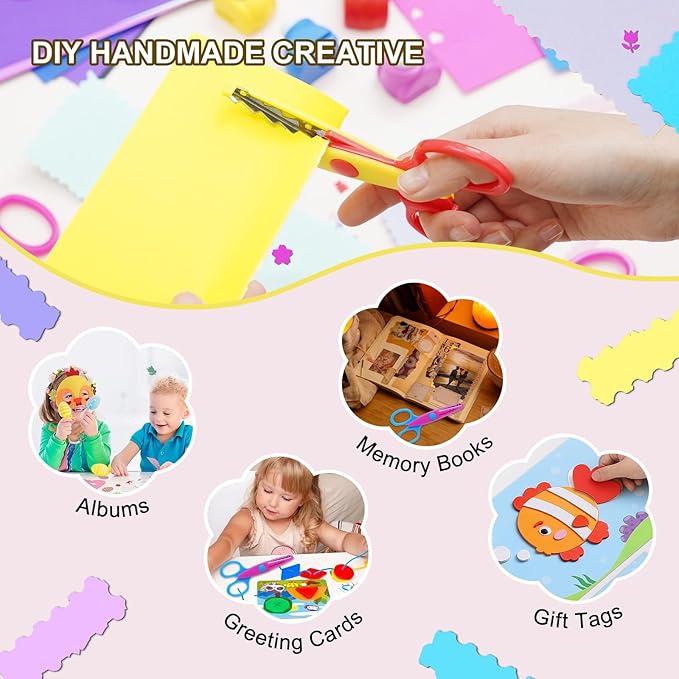 UCEC 36 Pack Craft Scissors - Decorative Edge, Zig Zag, Scrapbooking, Fancy, Pattern Scissors for Crafting