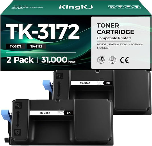 TK-3172 TK3172 Toner Cartridges 2-Pack High Capacity with Chip Replacement for Kyocera TK-3172 1T02T80US0 Compatible with ECOSYS P3050dn P3055dn P3060dn M3860idn M3860idnf Printers Ink Kit Monochrome