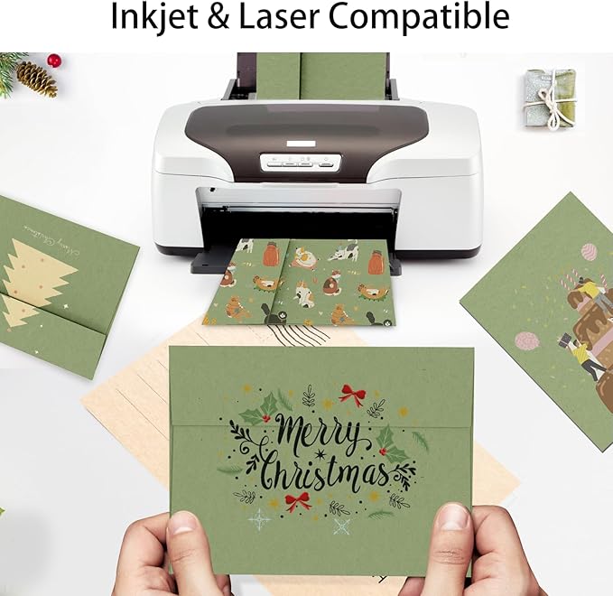 100 Pack A2 Sage Green Envelopes, Goefun 4.375 x 5.75 Greeting Card Envelopes 120 GSM, Self Seal Printable for 4.25 x 5.5 Cards, Photos, Invitations, Weddings, Graduation, Baby Shower