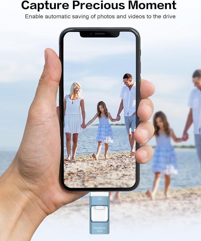 512GB Flash Drive for iPhone Photo Stick,Thumb Drive USB Stick High Speed Transfer USB Drives External Picture Video Storage Memory Expansion for iPhone/iPad/PC (Blue)