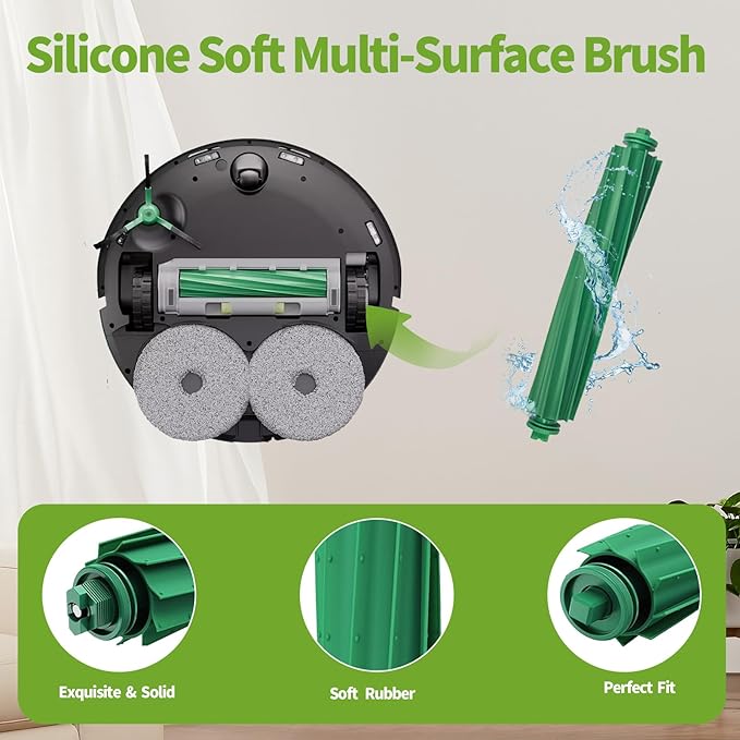 YHYXMMKK 18 Pcs Roomba Plus 405/505 Combo Replacement Parts Kit,Include 2 Main Brushes, 4 Mop Pads, 4 HEPA Filters,3 Dust Bags,4 Side Brushes,1 Cleaning Tool, for Home Vacuum