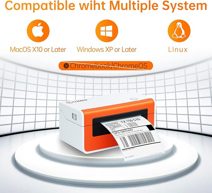 K Comer Shipping Label Printer 150mm/s High-Speed 4x6 Direct Thermal Label Printing for Shipment Package 1-Click Setup on Windows/Mac,Label Maker Compatible with Amazon, Ebay, Shopify, FedEx,USPS,Etsy