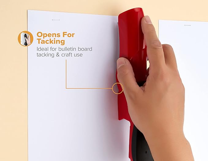 Bostitch Office Heavy Duty 40 Sheet with 1250 Staples and Staple Remover, No Jam Desktop Stapler, School Bulletin Boards, Office & Classroom, Red (B175-RED-VP)