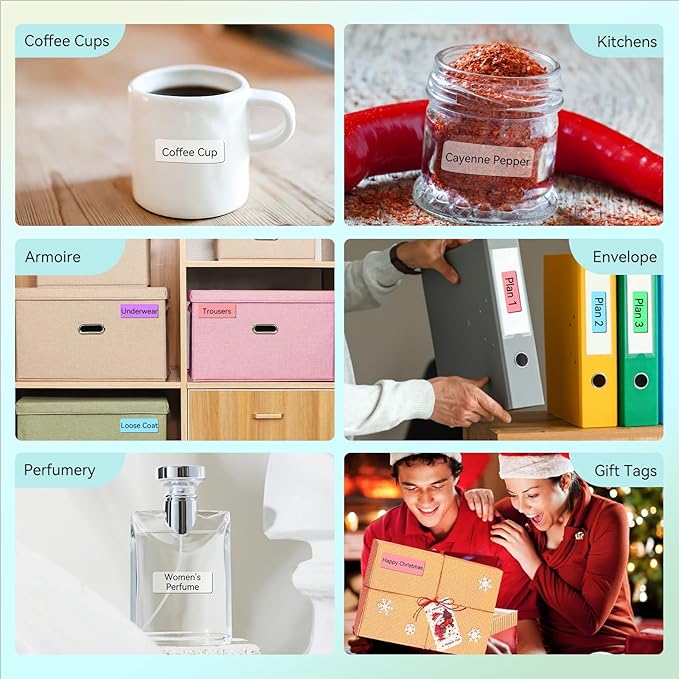 eebbl Label Maker Tape Refill 15mm 0.47 Standard Laminated Thermal Label Tape Replacement 0.59"×1.57"(15×40mm), 1650 Labels/10Rolls/Pack, High Definition Labeling Tape for Home Office School Hotel