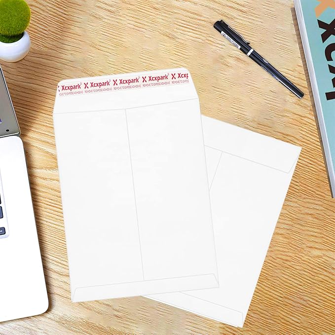 250 PCS 9x12 inches Security Catalog Envelopes Printable Self Seal Envelopes, Anti Tear White Kraft Envelopes for Invitation Cards, Pictures, Photos, Documents
